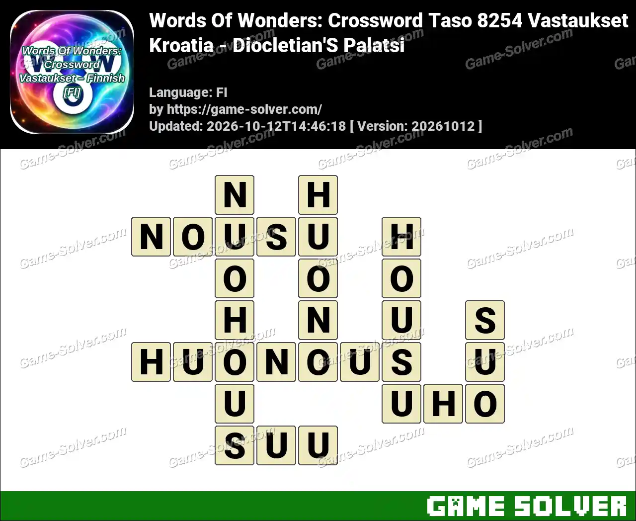 Words Of Wonders: Crossword Taso 8254 Vastaukset – Kroatia – Diocletian’S Palatsi